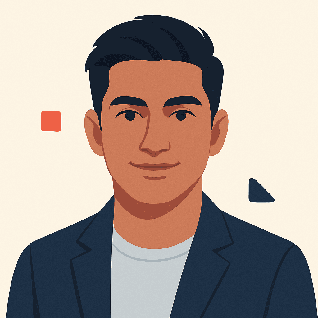 Illustrated corporate portrait of Himanshu Sharma