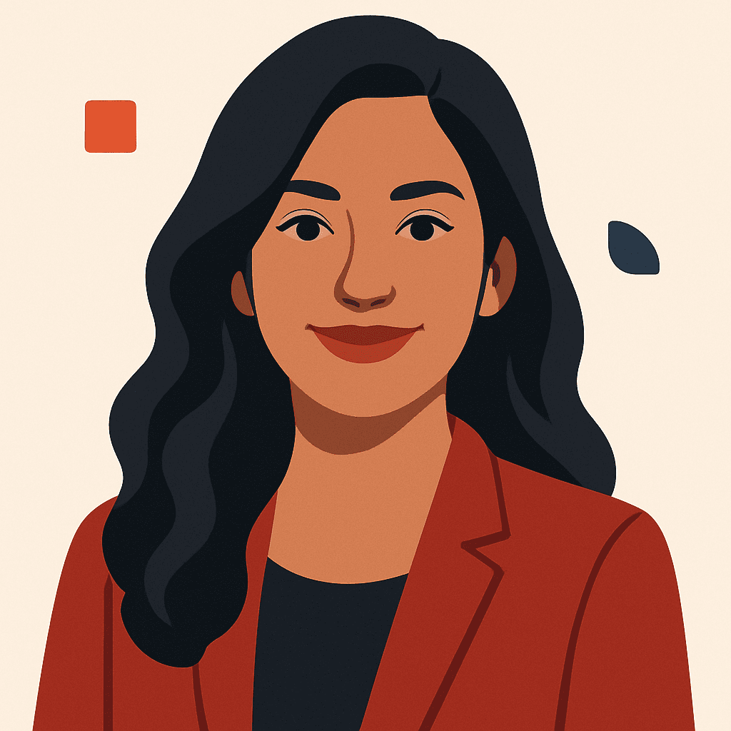 Illustrated corporate portrait of Sameera